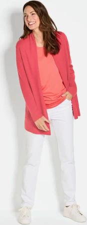 Strickjacke aus Merinowolle - koralle - Gr. 40 von Goldner Fashion