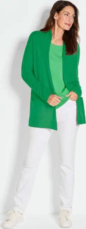 Strickjacke aus Merinowolle - grün - Gr. 20 von Goldner Fashion