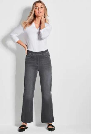 Jeansschlupfhose VERA mit weitem Bein - grau - Gr. 235 von Goldner Fashion