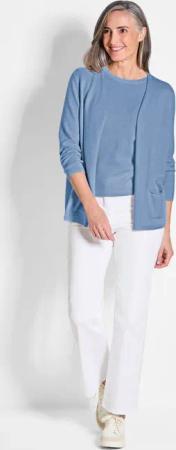 Kaschmir-Longstrickjacke - blau - Gr. 48 von Goldner Fashion