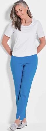 Bengalin-Hose LOUISA mit Saumschlitz - blau - Gr. 27 von Goldner Fashion