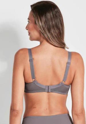 Bügelloser BH mit Spitze - taupe - Gr. 105 D von Goldner Fashion