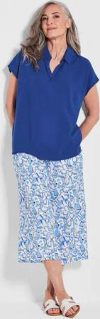 Schlupfbluse - royalblau - Gr. 52 von Goldner Fashion