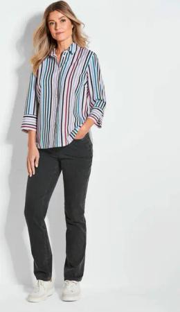 Bluse - bunt / gestreift - Gr. 46 von Goldner Fashion