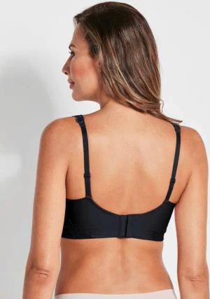 Soft-BH mit glatter Schale und Spitzendetails - schwarz - Gr. 95 B von Goldner Fashion