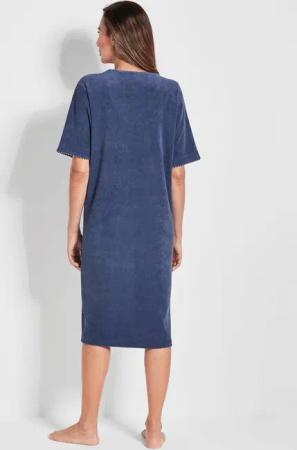Leichtfrottee-Hausmantel mit Reißverschluss - blau - Gr. 21 von Goldner Fashion