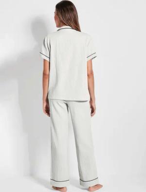 Halbarm-Pyjama mit Knopfleiste - cremeweiß - Gr. 23 von Goldner Fashion