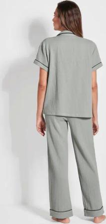 Halbarm-Pyjama mit Knopfleiste - mint - Gr. 52 von Goldner Fashion