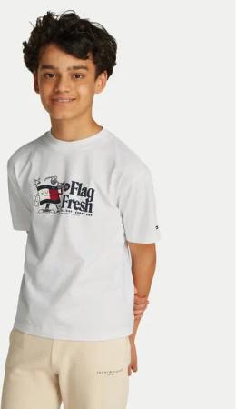 Tommy Hilfiger T-Shirt Flag Fun KB0KB09354 M Weiß Regular Fit