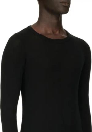 Rick Owens - T-shirt manches longues noir Rick Owens Homme Rib - Größe L - schwarz
