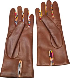Paul Smith Handschuhe - Gants cuir noisette inter doigts bayadere W1A 461E - Gr. S - in Bunt - für Damen
