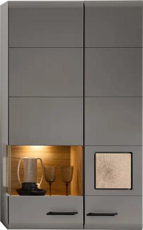 Innostyle Hängevitrine "FUN PLUS II", 1 Glastür, 1 Holztür, 10 Fächer, Softclose, ABS Kantenschutz