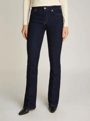 Tommy Hilfiger Bootcut-Jeans "Bootcut Regular Waist", mittlere normale Leibhöhe, mit Bügelfalten, mit Nieten