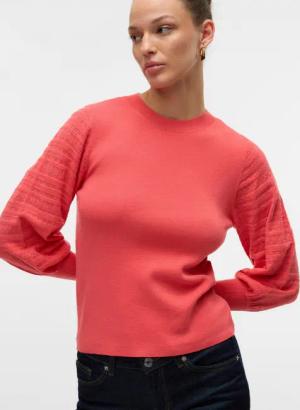 Vero Moda Strickpullover "VMHOLLYPOINTELLE LS O-NCK PULLOVE GA BOO"