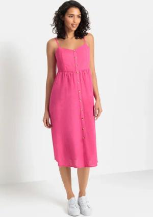 LASCANA Sommerkleid, aus Leinenmix mit Baumwolle, Midikleid, Strandkleid