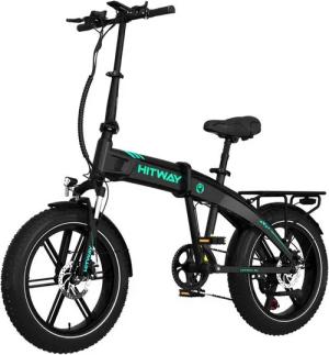 HITWAY E-Bike Klapprad Pedelec 20 zoll Faltrad mit 48V10,4Ah Akku bis zu 50-100km, 7 Gang shimano shimano Schaltwerk, Kettenschaltung, 250W Heckmotor, 499.2 Wh, Pedelec mit 2 Stoßdämpfer, E-Mountainbike für Erwachsene
