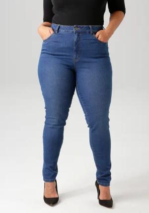 Aniston PLUS Skinny-fit-Jeans, regular waist - in dezenter Used-Waschung - NEUE KOLLEKTION