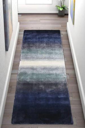 Home affaire Läufer "Katalin, handgewebt, Teppiche aus 100% Viskose, farblich changierend", rechteckig, 12 mm Höhe, Kurzflor, Seiden-Optik, mehrfarbig, Läufer, Brücke, Flur, Esszimmer