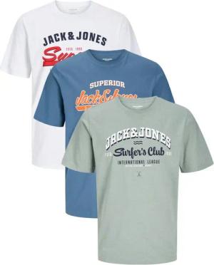 Jack & Jones T-Shirt Stilvolles Slim-Fit oder Regular Shirt mit Printdruck (3er-Pack) Printdruck