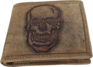 Einkaufszauber Geldbörse Echt Leder Geldbeutel Skull Totenkopf, Steampunk Gotik