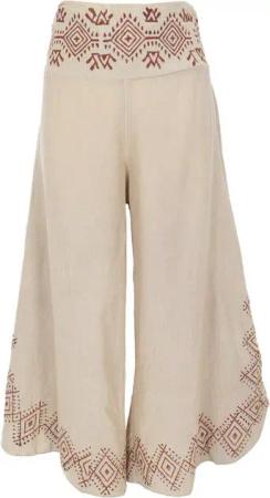 Guru-Shop Relaxhose Bequeme Sommerhose in natürlichem Look,.. alternative Bekleidung