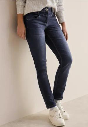 Cecil Damen Jeans im Slim Fit in Blau, Gr: 34