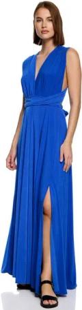 Worldclassca Abendkleid Worldclassca Abendkleid Partykleid Lang mit Schlitz Sommerkleid Maxikleid Cocktailkleid Wickelkleid Elegant Schulterfrei Ärmellos