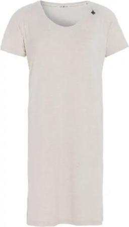 Knit Factory Strickkleid Lily Kleid Beige M (1-tlg) Abendkleid Sommerkleid Strickkleid Modisches Kleid