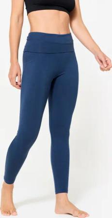 Yogahose hoher Bund sanftes Yoga Damen marineblau