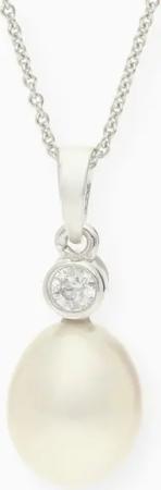 JuwelmaLux Kettenanhänger Juwelmalux Anhänger 925/000 Sterling Silber mit Zirkonia und Süßwasser (1-tlg), Schmuckanhänger