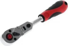 Gedore red Gelenk-Umschaltknarre mit ergonomischem 2K-Griff, Druckknopfauslösung, Feinverzahnung mit 72 Zähnen, 1/4 Zoll, Stahlrohr, Rot/Schwarz