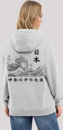F4NT4STIC Kapuzenpullover "Kanagawa Welle Golden Gai", Premium Qualität