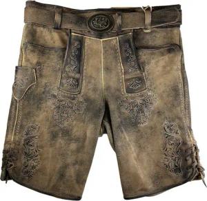 Maddox Trachtenlederhose MADDOX Kurze Herren Lederhose 'Riessersee' mit Gür
