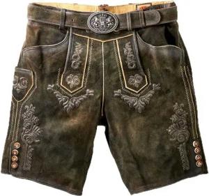 Maddox Trachtenlederhose MADDOX Kurze Herren Lederhose 'Ronn' mit Gürtel