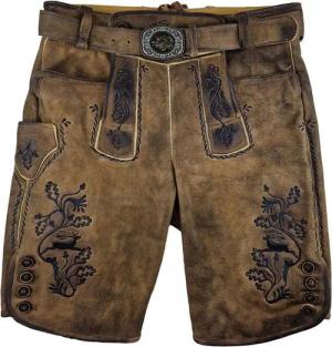 Maddox Trachtenlederhose MADDOX Kurze Lederhose 'Rothsee' mit Gürtel, Anti