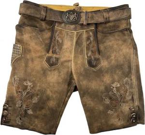 Maddox Trachtenlederhose 'Bercher' mit Gürtel, Camel