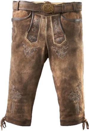 Maddox Trachtenlederhose MADDOX Kniebund Lederhose 'Schönsee' mit Gürtel