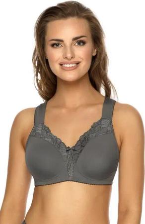 Viania Soft-BH 184460 (1-tlg) ohne Bügel Serie Helga Komfortträger vorgeformte Cups Grau