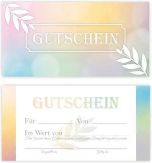 LIMONIA Geschenkkarte Gutschein Geschenkgutschein zum Ausfüllen für Spa Beauty Wellness, Geschenkgutscheine mit vorgedruckten Feldern zum Ausfüllen