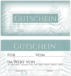 LIMONIA Geschenkkarte Gutschein Geschenkgutschein zum Ausfüllen für Spa Beauty Wellness, Geschenkgutscheine mit vorgedruckten Feldern zum Ausfüllen