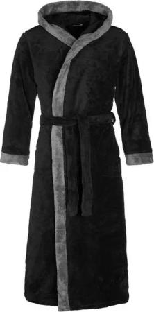 Di Vadini Bademantel Di Vadini UNISEX Herren Damen Bademantel PRATO mit Kapuze, wadenlang, Polyester, Weitenverstellung