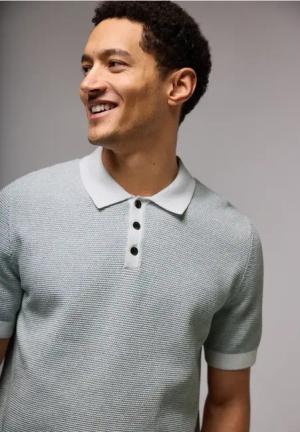 Street One MEN Männer Two-Tone Struktur-Poloshirt in Grün, Gr: XXL