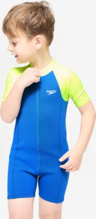 Neopren-Schwimmanzug Shorty Kinder 2-5 Jahre - Speedo blau/gelb