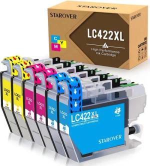 STAROVER 6er LC422XL Druckerpatrone ersetzt für Brother LC 422 XL Tintenpatrone (Brother MFC-J 5340 DW MFC-J 5340 DWE Ecopro MEC-J 6590 DW MFC-J 6940 DW, MFC-J 5345 DW MFC-J 5740 DW MFC-J 6540 DW MFC-J 6540 DWE)