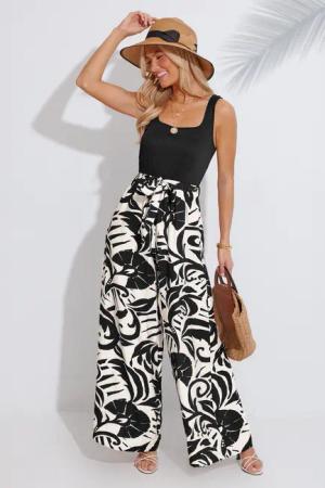 Schwarzer ärmelloser Jumpsuit mit Gürtel und Taschen