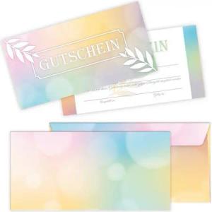 LIMONIA Geschenkkarte Gutschein mit Umschlag Geschenkgutschein zum Ausfüllen für Spa Beauty, Gutscheine mit vorgedruckten Feldern zum Ausfüllen und Umschlägen