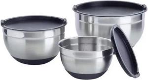QDesign by Sauter Rührschüssel aus Edelstahl mit Deckel 3er-Set, (6-tlg)