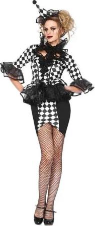 Leg Avenue Clown-Kostüm Harlekin Lady - Kostüm für Fasching und Halloween, Verführerisches Outfit für die sexy Clowness