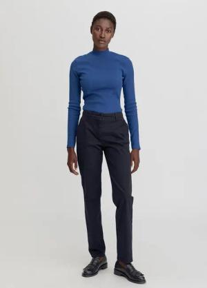 hessnatur Damen Chino Regular aus Bio-Baumwolle - blau - Größe 44