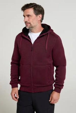 Nevis II Fleecegefütterter Herren-Hoodie - Burgunderrot